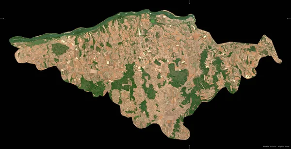 Silistra Province Bulgaria Sentinel Satellite Imagery Shape Isolated Black Description — Stock Photo, Image