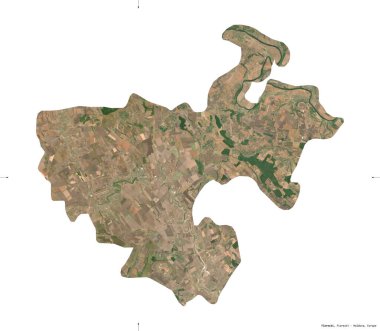 Floresti, Moldova bölgesi. Sentinel-2 uydu görüntüleri. Beyaz üzerinde izole edilmiş şekil. Tanımı, başkentin yeri. Değiştirilmiş Kopernik Sentinel verileri içerir