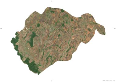 Glodeni, Moldova bölgesi. Sentinel-2 uydu görüntüleri. Beyaz üzerinde izole edilmiş şekil. Tanımı, başkentin yeri. Değiştirilmiş Kopernik Sentinel verileri içerir