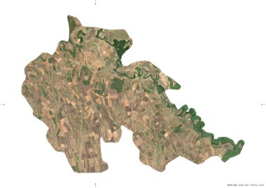Stefan Voda, Moldova bölgesi. Sentinel-2 uydu görüntüleri. Beyaz üzerinde izole edilmiş şekil. Tanımı, başkentin yeri. Değiştirilmiş Kopernik Sentinel verileri içerir