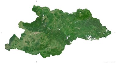 Maramures, Romanya Bölgesi. Sentinel-2 uydu görüntüleri. Beyaz üzerinde izole edilmiş şekil. Tanımı, başkentin yeri. Değiştirilmiş Kopernik Sentinel verileri içerir