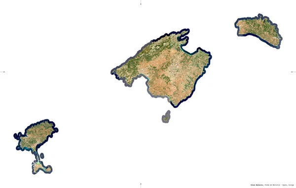 이슬라 아레스 Islas Baleares 스페인의 지역이다 Sentinel 흰색으로 표시되어 수도의 — 스톡 사진