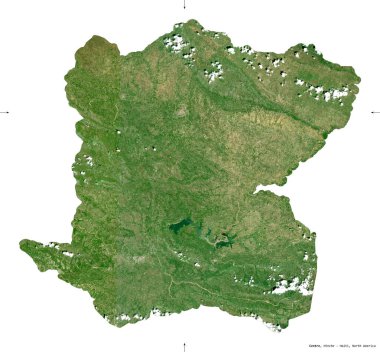 Merkez, Haiti Bölümü. Sentinel-2 uydu görüntüleri. Beyaz üzerinde izole edilmiş şekil. Tanımı, başkentin yeri. Değiştirilmiş Kopernik Sentinel verileri içerir