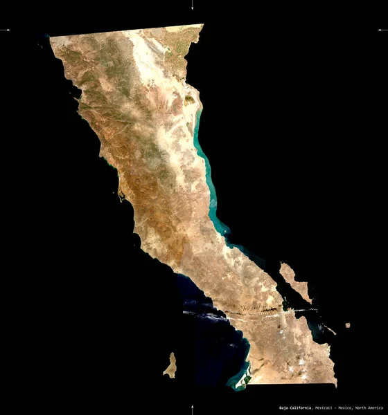 Baja California Negara Bagian Meksiko Sentinel Citra Satelit Bentuk Terisolasi — Stok Foto