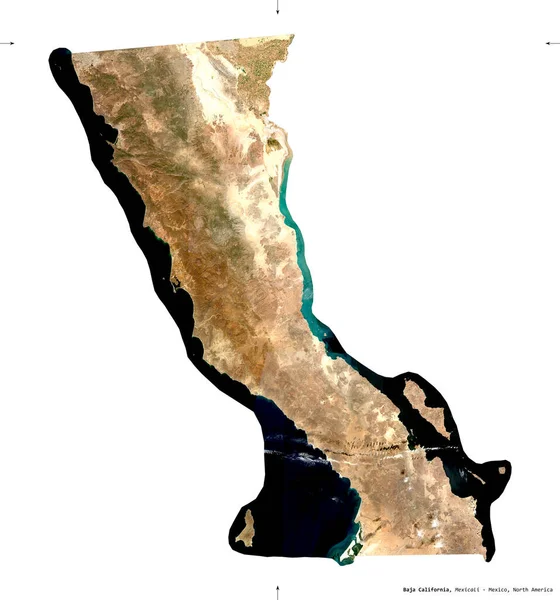 Baja California Negara Bagian Meksiko Sentinel Citra Satelit Bentuk Diisolasi — Stok Foto