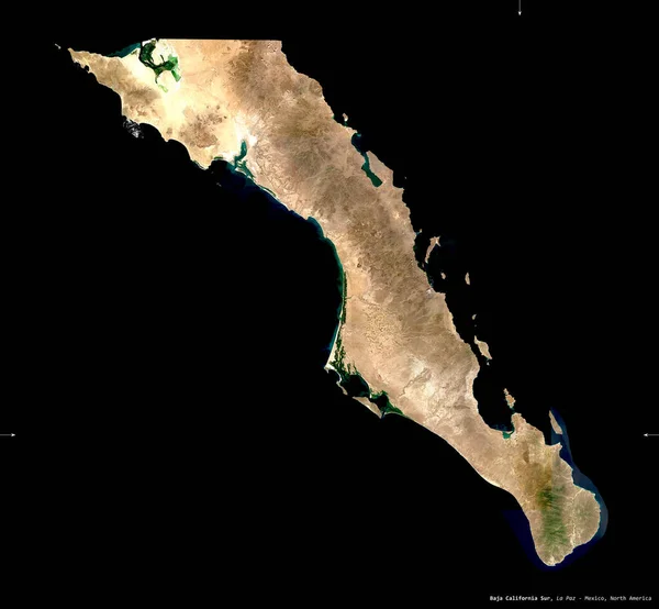 Baja California Sur Negara Bagian Meksiko Sentinel Citra Satelit Bentuk — Stok Foto
