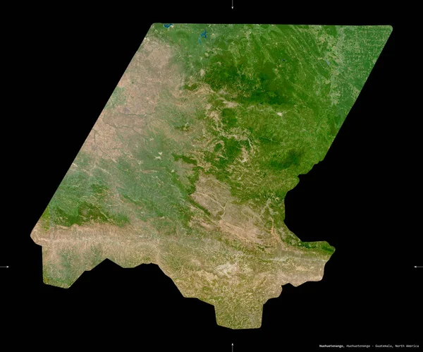 Huehuetenango Department Guatemala Sentinel Satellite Imagery Shape Isolated Black Description Stock Photo
