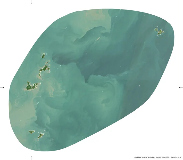 Lienkiang Islas Matsu Condado Taiwán Imágenes Satelitales Sentinel Forma Aislada — Foto de Stock