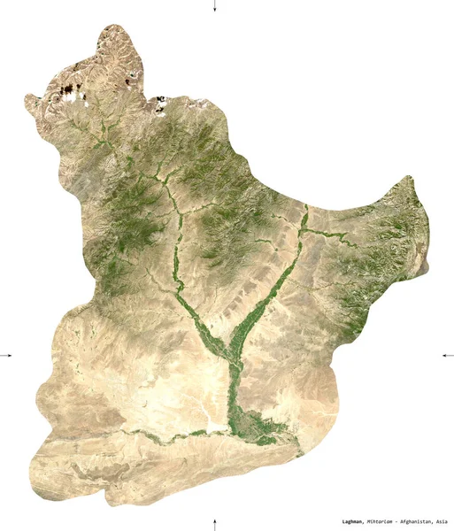 Laghman Província Afeganistão Imagens Satélite Sentinela Forma Isolada Branco Descrição — Fotografia de Stock