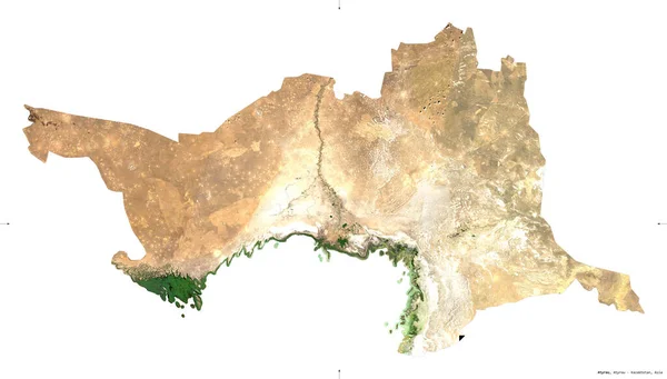 Atyrau Región Kazajstán Imágenes Satelitales Sentinel Forma Aislada Blanco Descripción — Foto de Stock