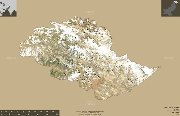 Північні Райони Знаходяться Під Центральним Управлінням Пакистану Супутникові Знімки Sentinel — стокове фото
