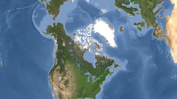 Kanada skisserat och glödde. Grannskapet. Satellit — Stockvideo