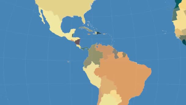 Colombia delineato e illuminato. Vicinato. Amministrativo — Video Stock