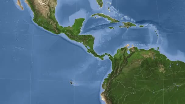 Costa Rica umriss und glühte. Nachbarschaft. Satellit — Stockvideo