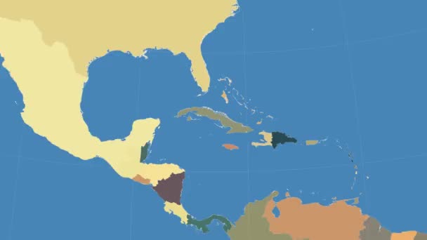 Cuba outlined and glowed. Neighbourhood. Administrative — Stock Video