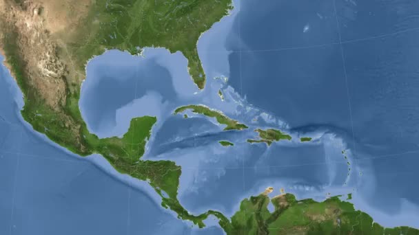 Cuba delineó y brilló. Vecindad. Satélite — Vídeos de Stock