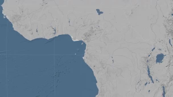 A Guiné Equatorial delineou e brilhou. Vizinhança. Elevação — Vídeo de Stock