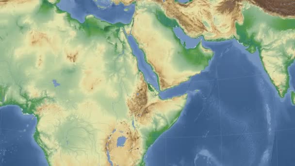 L'Eritrea delineata e illuminata. Vicinato. Fisica — Video Stock