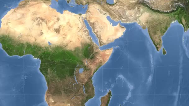 Etiopia diuraikan dan bersinar. Lingkungan sekitar sini. Satelit — Stok Video