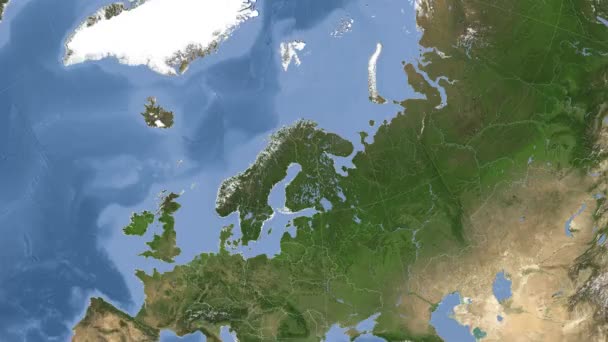 Finland geschetst en gloeide. Buurt. Satelliet — Stockvideo