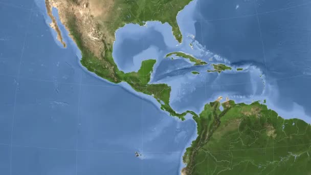 Honduras outlined and glowed. Neighbourhood. Satellite — Stock Video