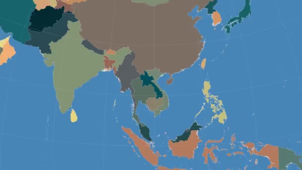 Laos opisane i świeciło. Sąsiedztwa. Administracyjne — Wideo stockowe