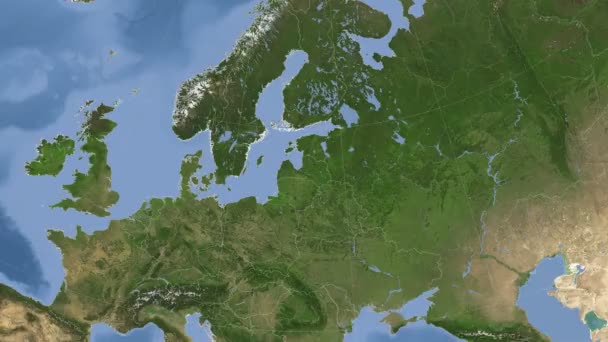 Latvia outlined and glowed. Neighbourhood. Satellite — Stock Video