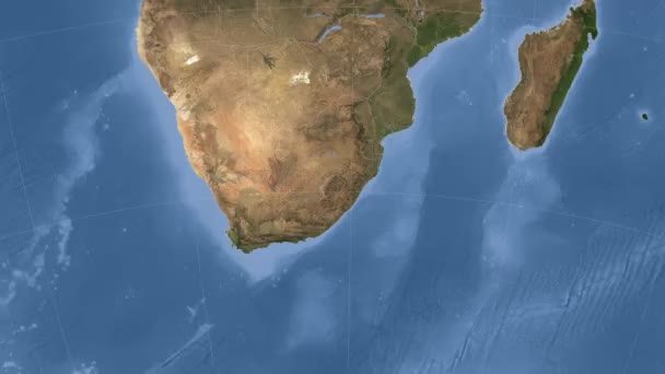 Lesotho esbozó y brilló. Vecindad. Satélite — Vídeo de stock