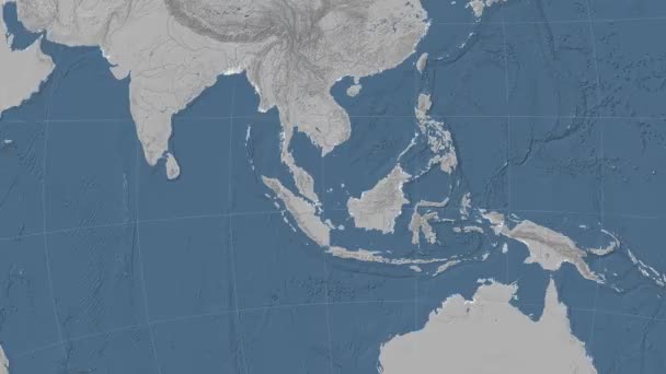 Malaysia beskrivs och glödde. Grannskap. Höjd — Stockvideo