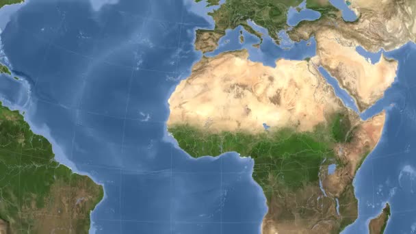 Mali umriss und leuchtete. Nachbarschaft. Satellit — Stockvideo