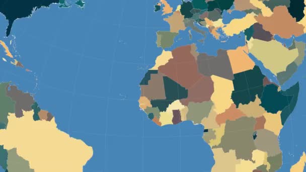 Mauritania outlined and glowed. Neighbourhood. Administrative — Stock Video