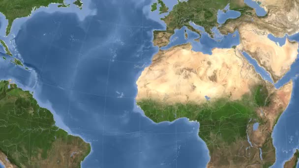 Mauritania esbozó y brilló. Vecindad. Satélite — Vídeos de Stock