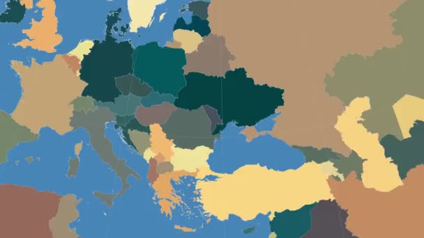 Moldavië geschetst en gloeide. Buurt. Administratieve — Stockvideo