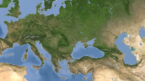 Moldavien beskrivs och glödde. Grannskap. Satellit — Stockvideo