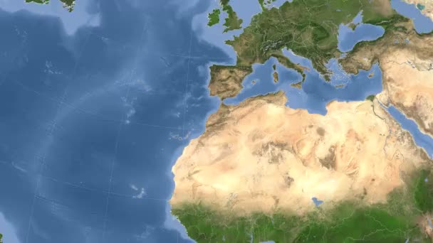 Marocco delineato e risplendeva. Vicinato. Satellite — Video Stock