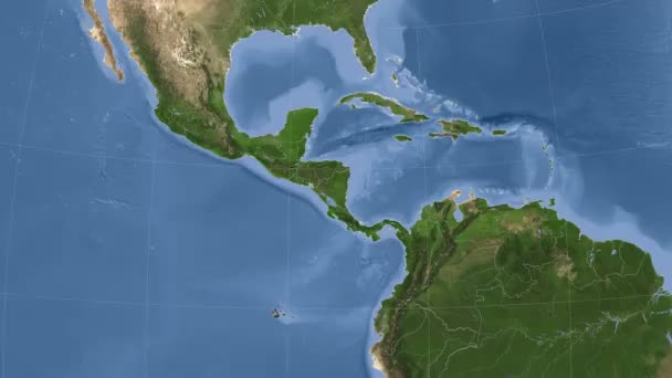 Nicaragua geschetst en gloeide. Buurt. Satelliet — Stockvideo