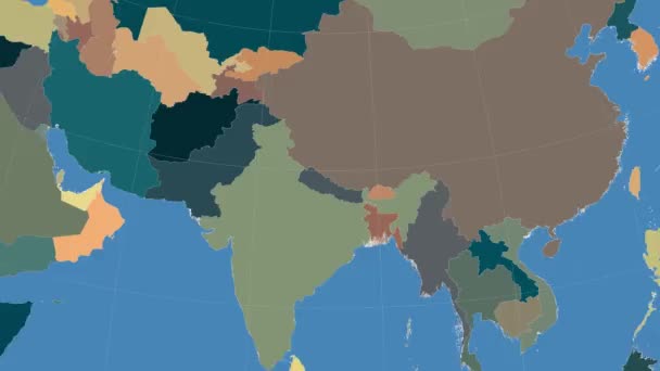 Nepal esbozó y brilló. Vecindad. Administrativo — Vídeo de stock