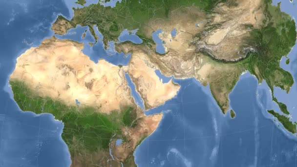 Arabia Saudita esbozó y brilló. Vecindad. Satélite — Vídeos de Stock