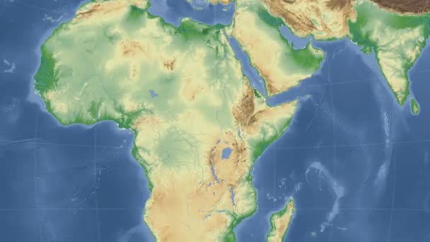 Sudan Południowy opisane i świeciło. Sąsiedztwa. Fizyczne — Wideo stockowe