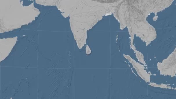 Sri Lanka outlined and glowed. Neighbourhood. Elevation — Stock Video
