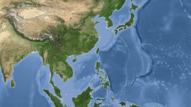 Taiwán esbozó y brilló. Vecindad. Satélite — Vídeos de Stock