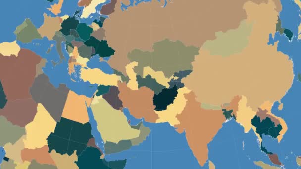 Turkmenistan nakreślono i przysiągł. Sąsiedztwa. Administracyjne — Wideo stockowe