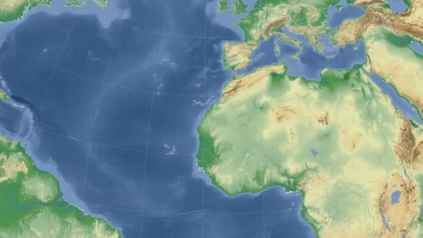 Sahara Occidental delineado y resplandeciente. Vecindad. Física — Vídeos de Stock