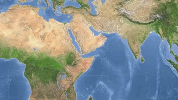 Yemen esbozó y brilló. Vecindad. Satélite — Vídeos de Stock