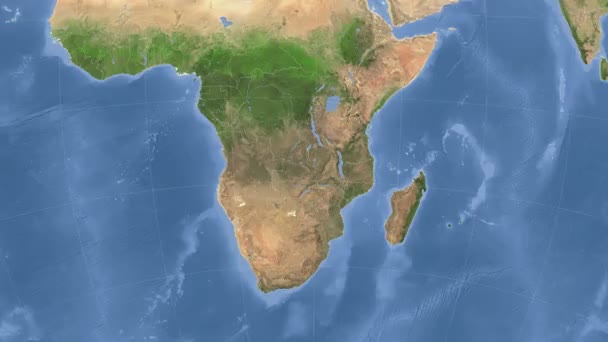 Zambia geschetst en gloeide. Buurt. Satelliet — Stockvideo