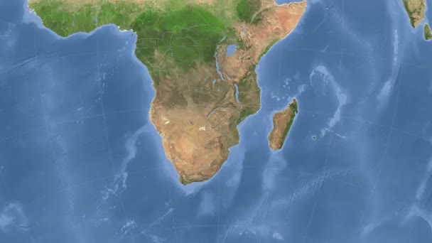 Zimbabwe geschetst en gloeide. Buurt. Satelliet — Stockvideo