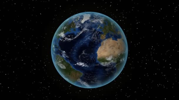 Alaska. 3D Earth i rymden-zooma in på Alaska beskrivs. Star Sky bakgrund — Stockvideo