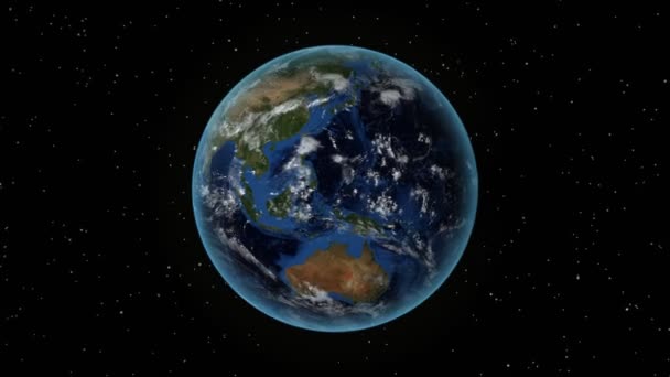 Λευκορωσία. 3D Earth στο διάστημα-ζουμ στη Λευκορωσία σκιαγραφείται. Αστέρι στο φόντο του ουρανού — Αρχείο Βίντεο