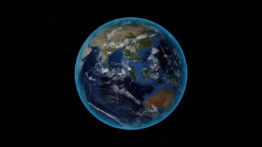 Cote Divoire. Uzayda 3D Dünya - Cote Divoire 'a yakınlaştır. Yıldız gökyüzü arkaplanı