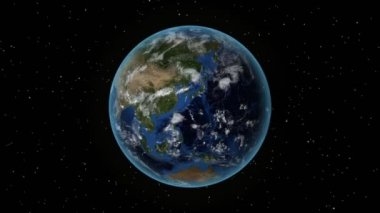 Hırvatistan. Uzayda 3d Earth - Hırvatistan yakınlaştırma özetlenen. Yıldız gökyüzü arka plan